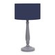 image 4 of ValueLights Victoria Grey Wood Table Lamp Navy Blue Shade | Grey | Navy