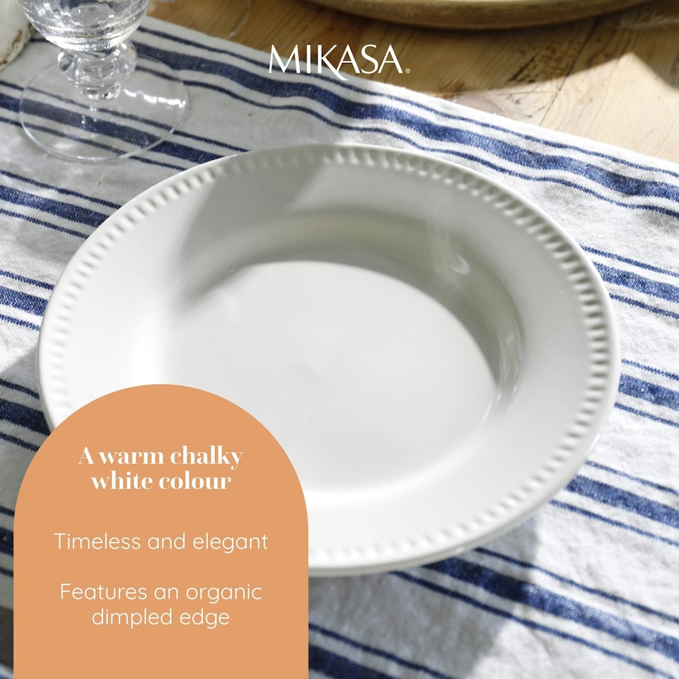 image 1 of Mikasa Dinner Set Cream Stoneware 12 Piece