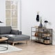 image 5 of Seaford Wide Black Metal Bookcase with 4 Oak Shelves