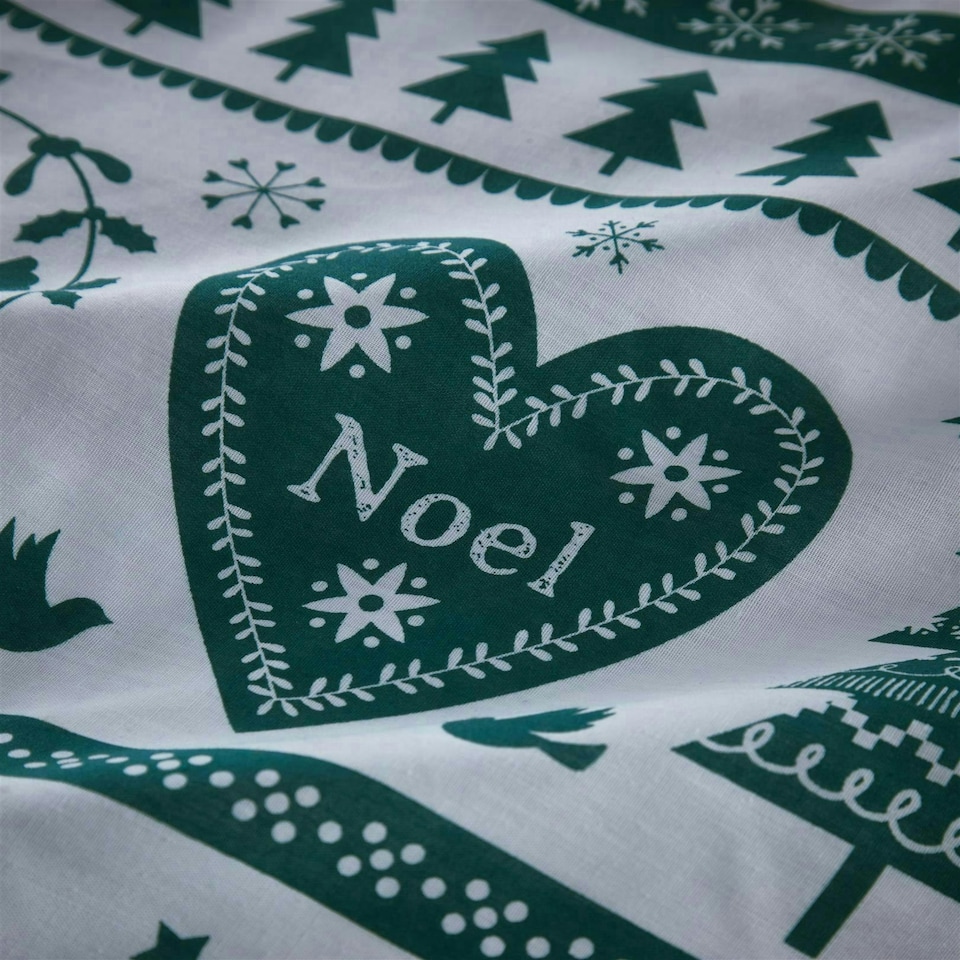 image 1 of Noel Teal Single Duvet Cover Set Green | King