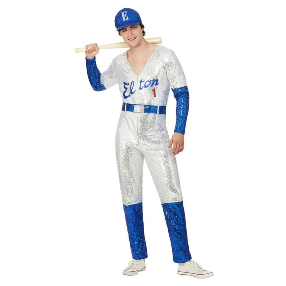 image 1 of Elton John Mens Deluxe Sequin Costume Set - Blue/Silver - S S