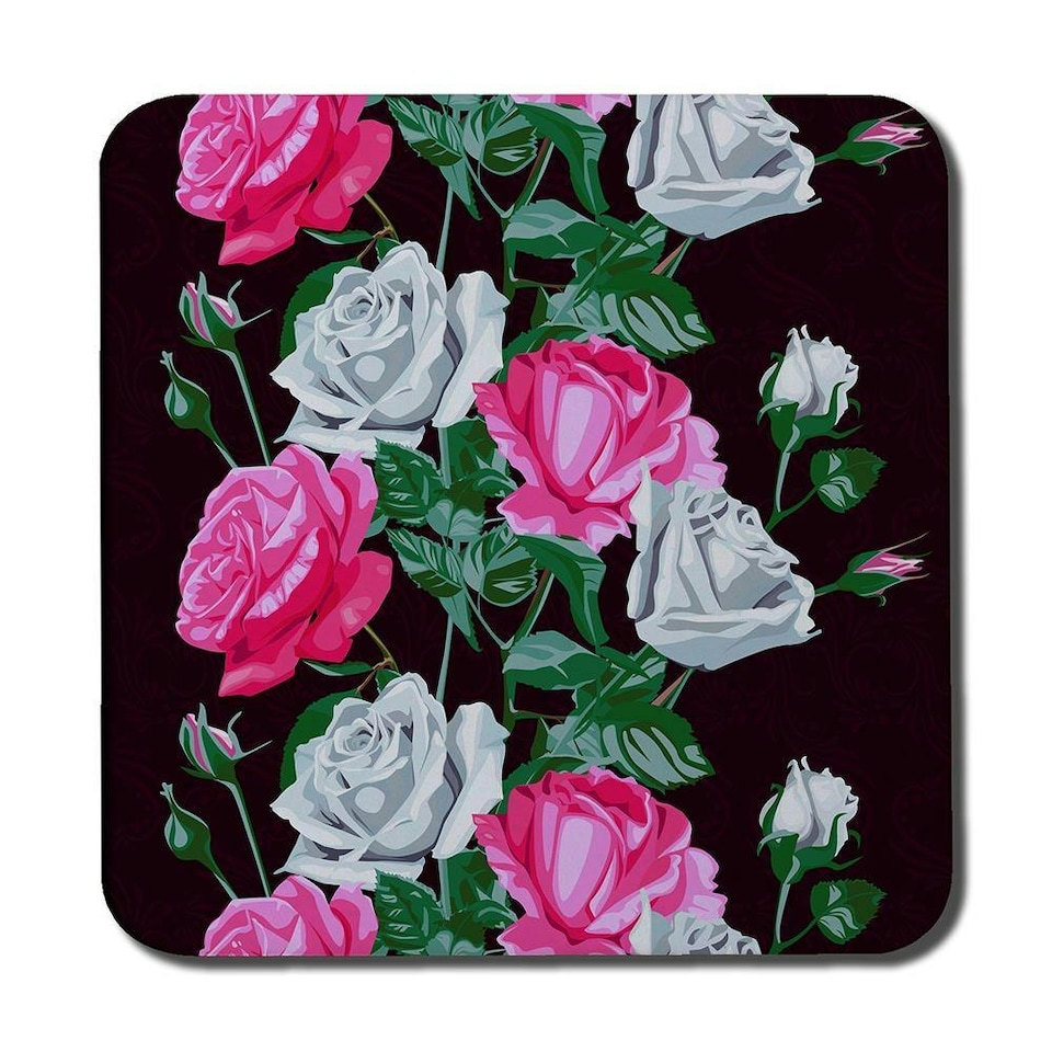 image 1 of Pattern of Pink and White Flowers (Coaster)