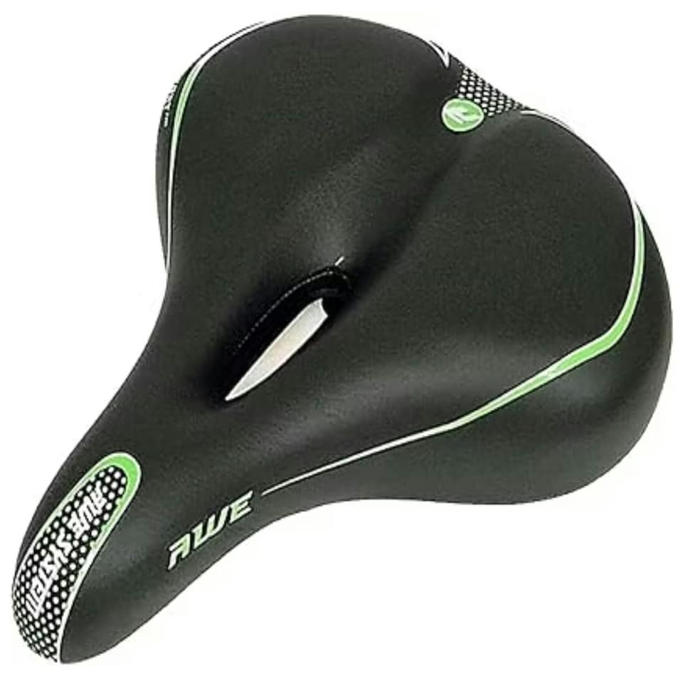 image 1 of AWE Adult Ladies COMFORT GEL Bike/E-Bike/City Green/Black Large Saddle