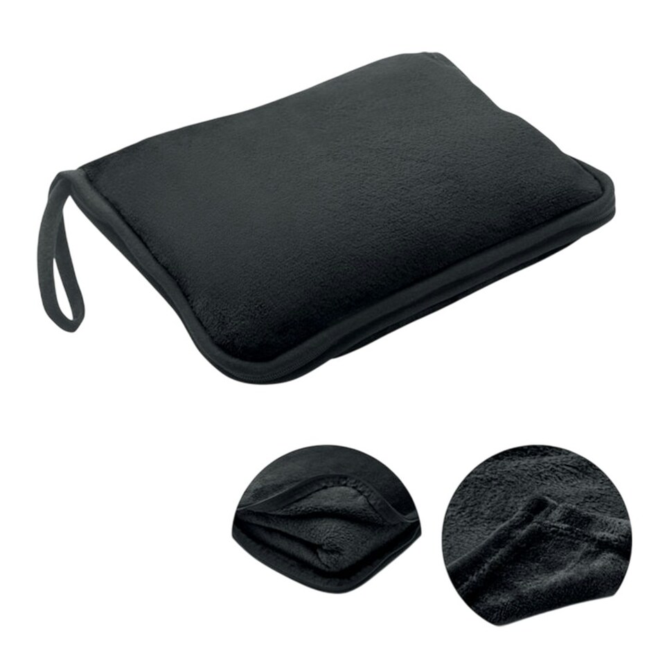 image 1 of MidOcean 2 in 1 Cozy Travel Pillow Set - Black - One Size Black