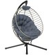 image 1 of Outsunny PE Rattan Hanging Swing Chair w/ Stand & Cup Holder, Grey | Grey | One Size