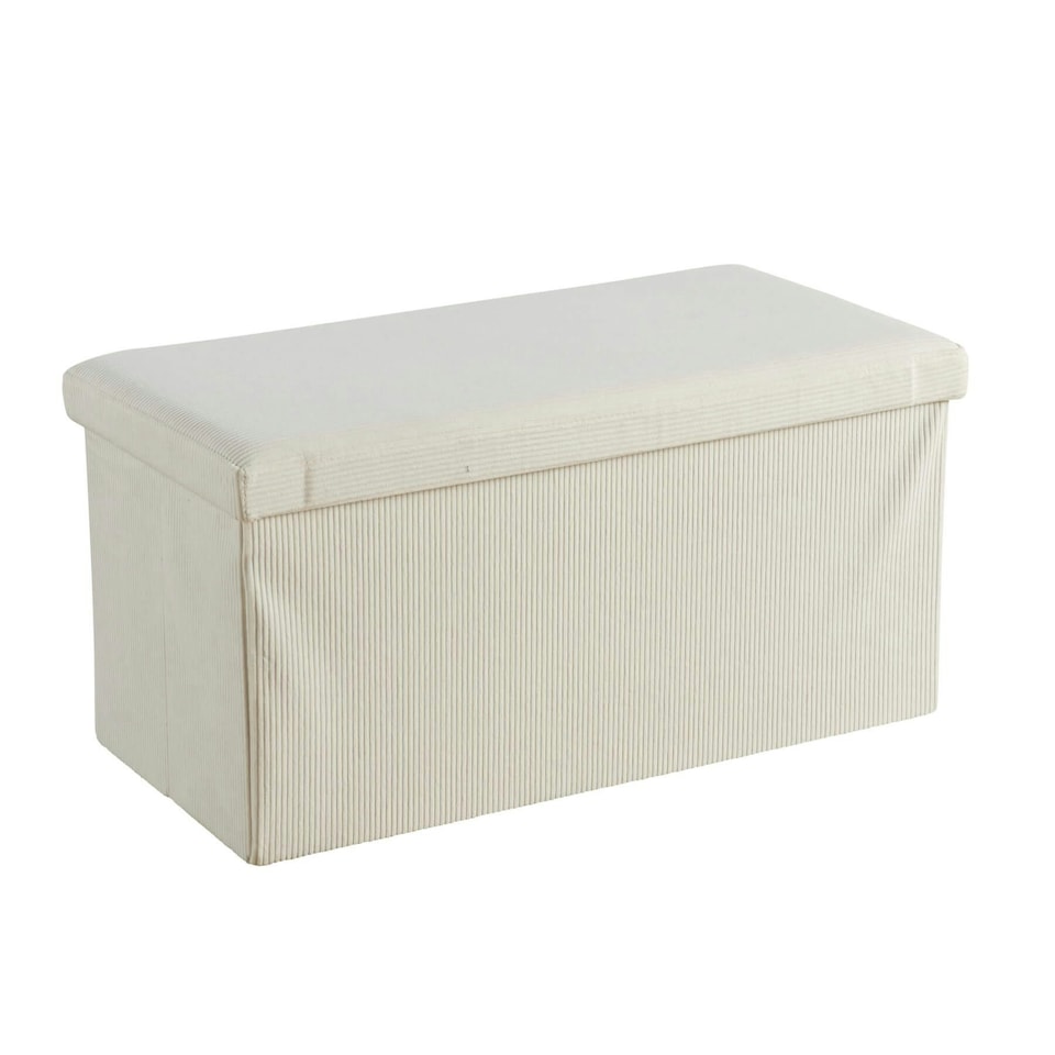 image 1 of Malmo Lift-Up Storage Ottoman Chest Box Cream