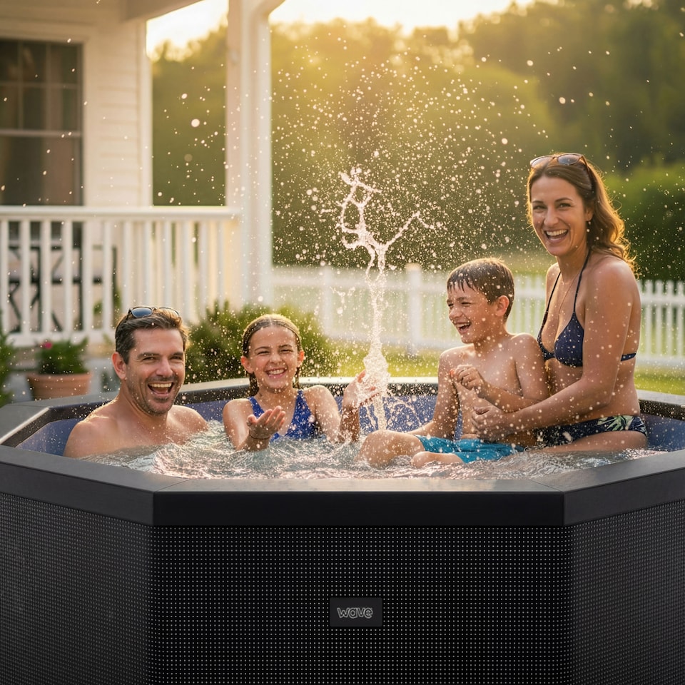 image 1 of Wave Como 6 Person Eco Foam Hot Tub, Flint Grey
