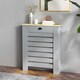 image 2 of HOMCOM Radiator Cover with Drawer, Horizontal Slat, 78cm, Grey