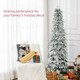 image 3 of HOMCOM 6ft Flocked Pencil Christmas Tree with Auto Open, Steel Base