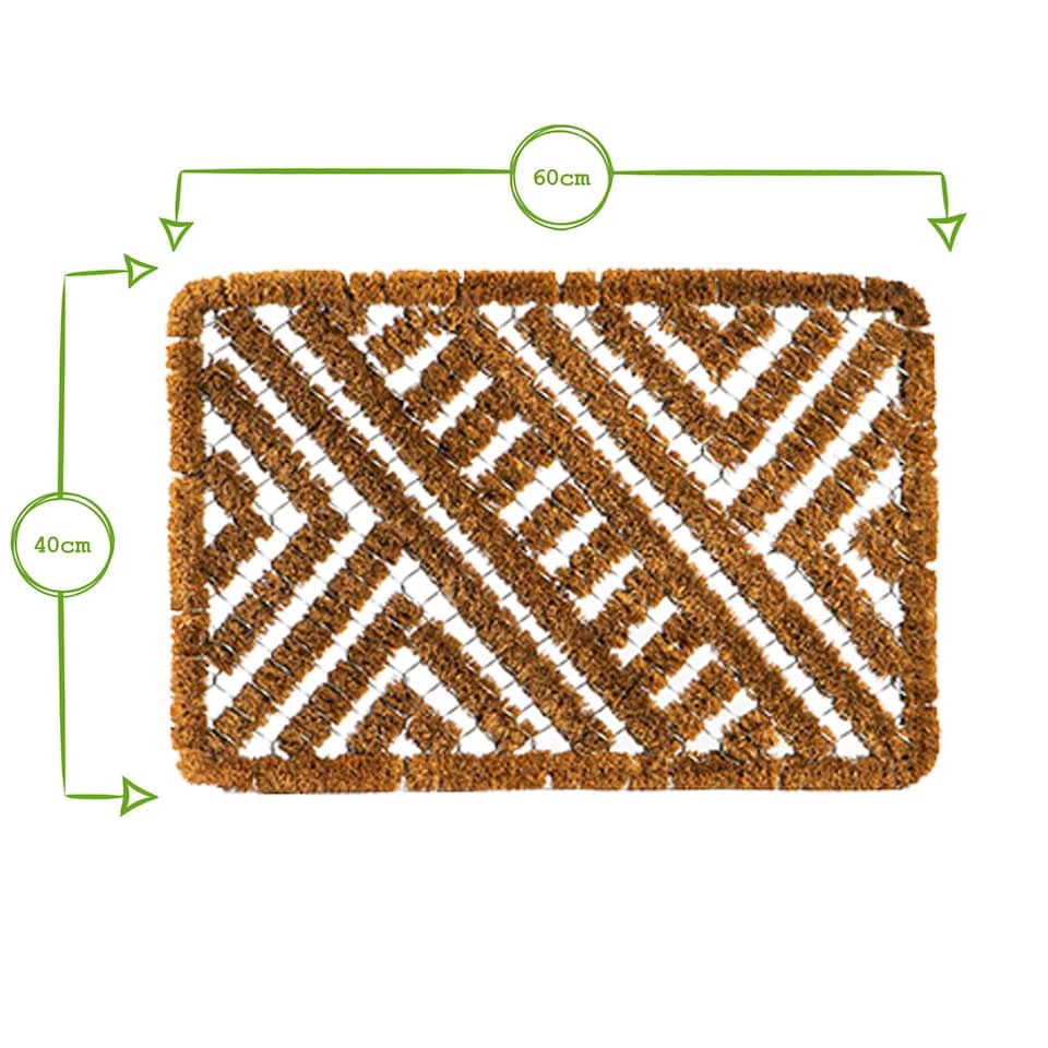 image 1 of Nicola Spring Coir Scraper Door Mat - 60 x 40cm - Natural
