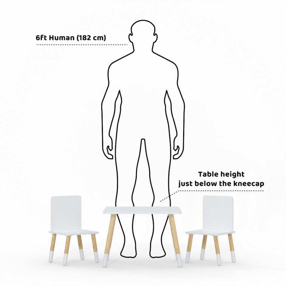 image 1 of Kids Snow Table & 2 Chairs Set - Wood - White - Assembly Required