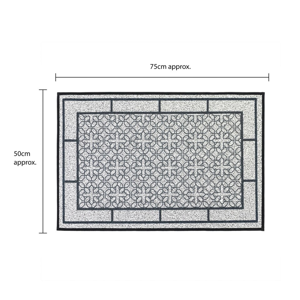 image 1 of JVL Avanti Machine Washable Entrance Doormat and Runner Set - Grey