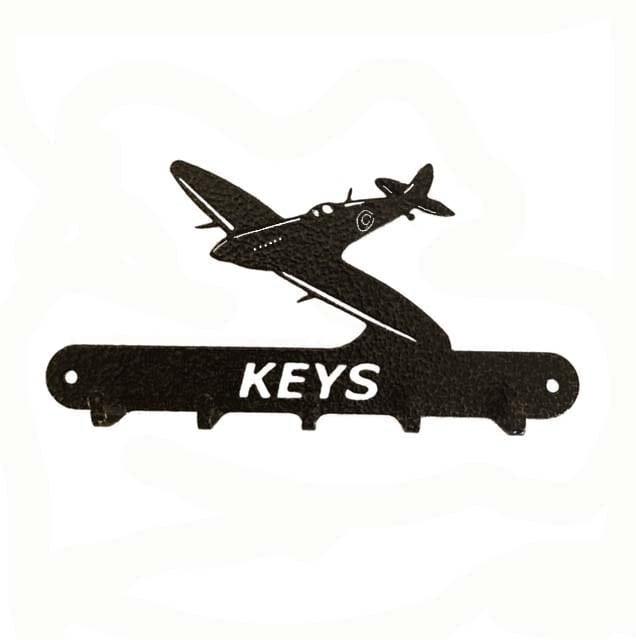 Poppyforge Spitfire Key Holder - Steel - L15 x H9 cm - Black