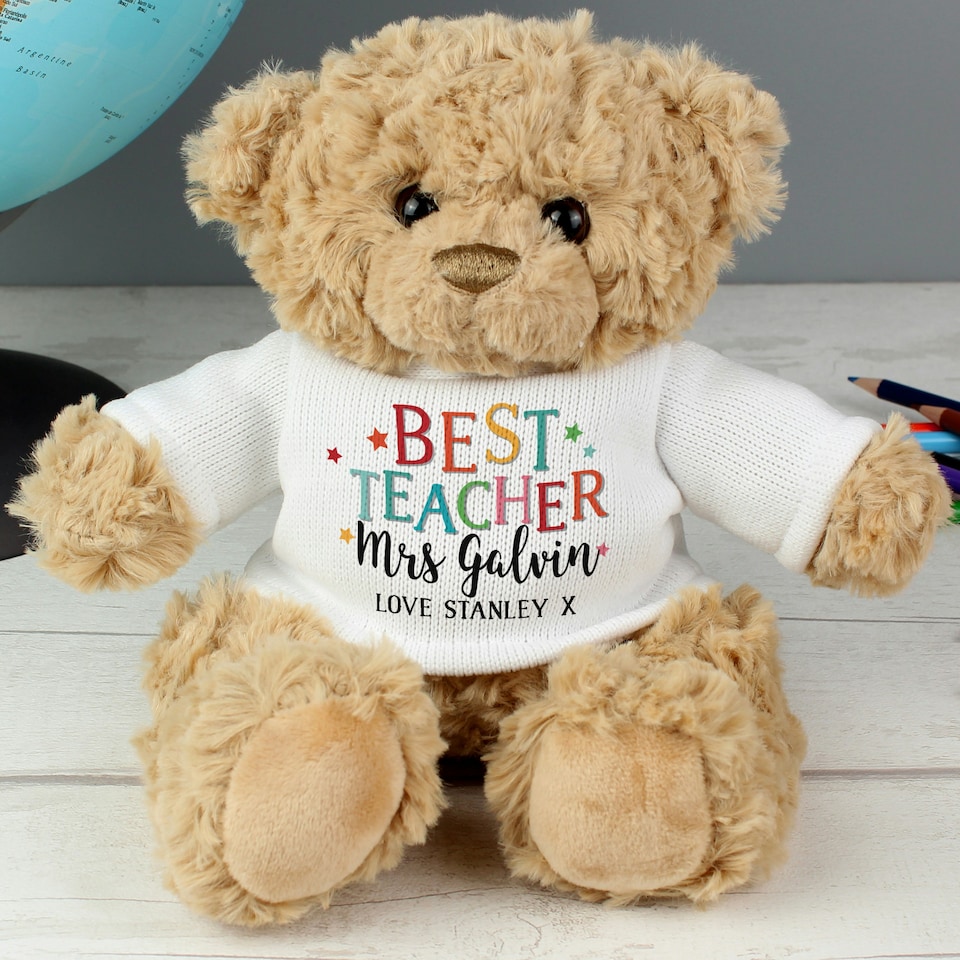 image 1 of Personalised Best Teacher Teddy Bear