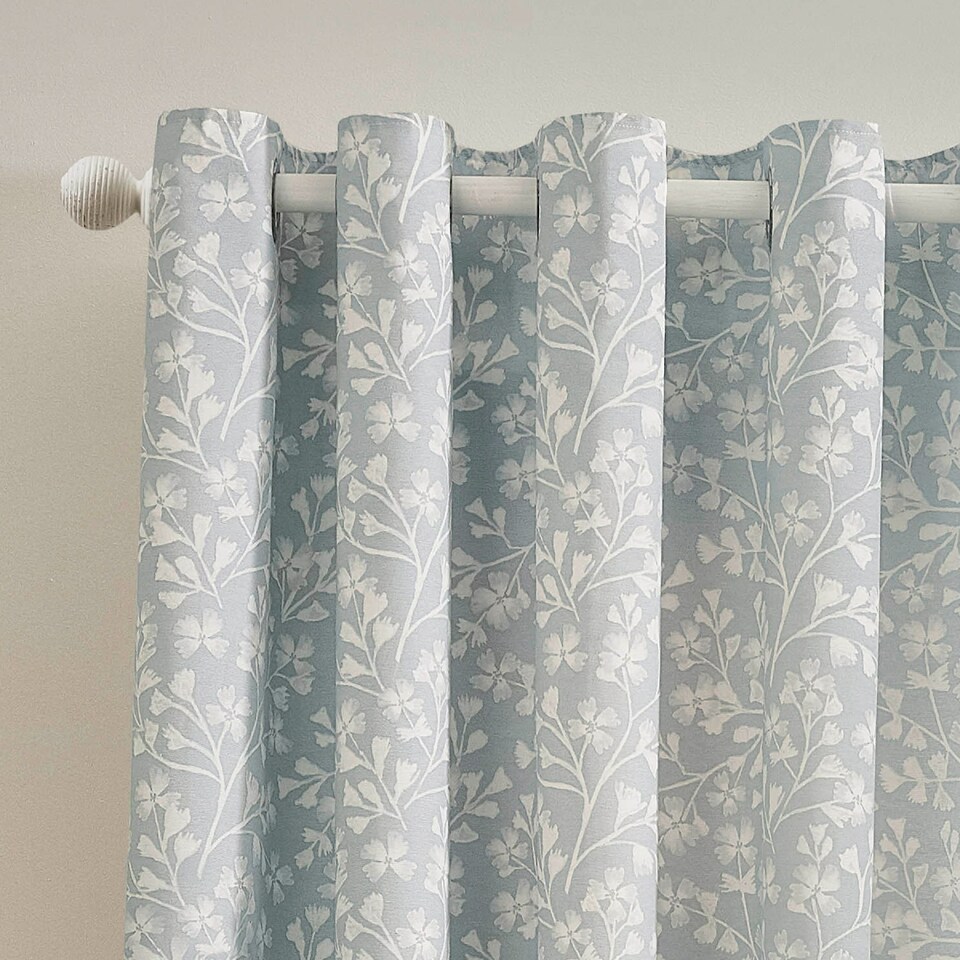 image 1 of Catherine Lansfield Brooke Floral Lined Eyelet Curtains