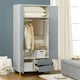 image 7 of HOMCOM 2 Door Wardrobe with Drawers, Hanging Rail, Shelves