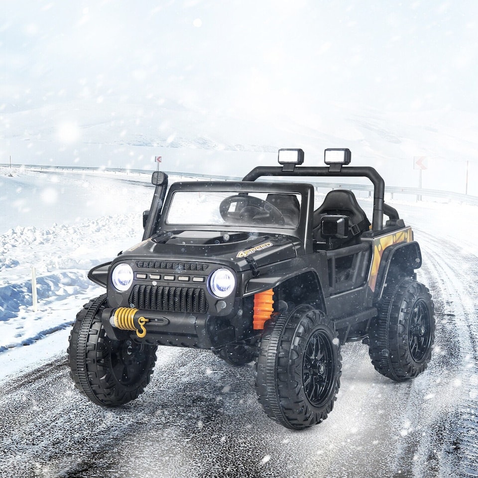 image 1 of COSTWAY 2-Seater Powered Electric UTV Large Kids car Black