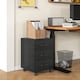 image 2 of HOMCOM 3-Drawer Filing Cabinet, Mobile File Cabinet for Home Office, Small Rolling Filing Cabinet, Printer Stand, Under Desk File Cabinet for A4, Letter-Size Files, Black Wood Grain