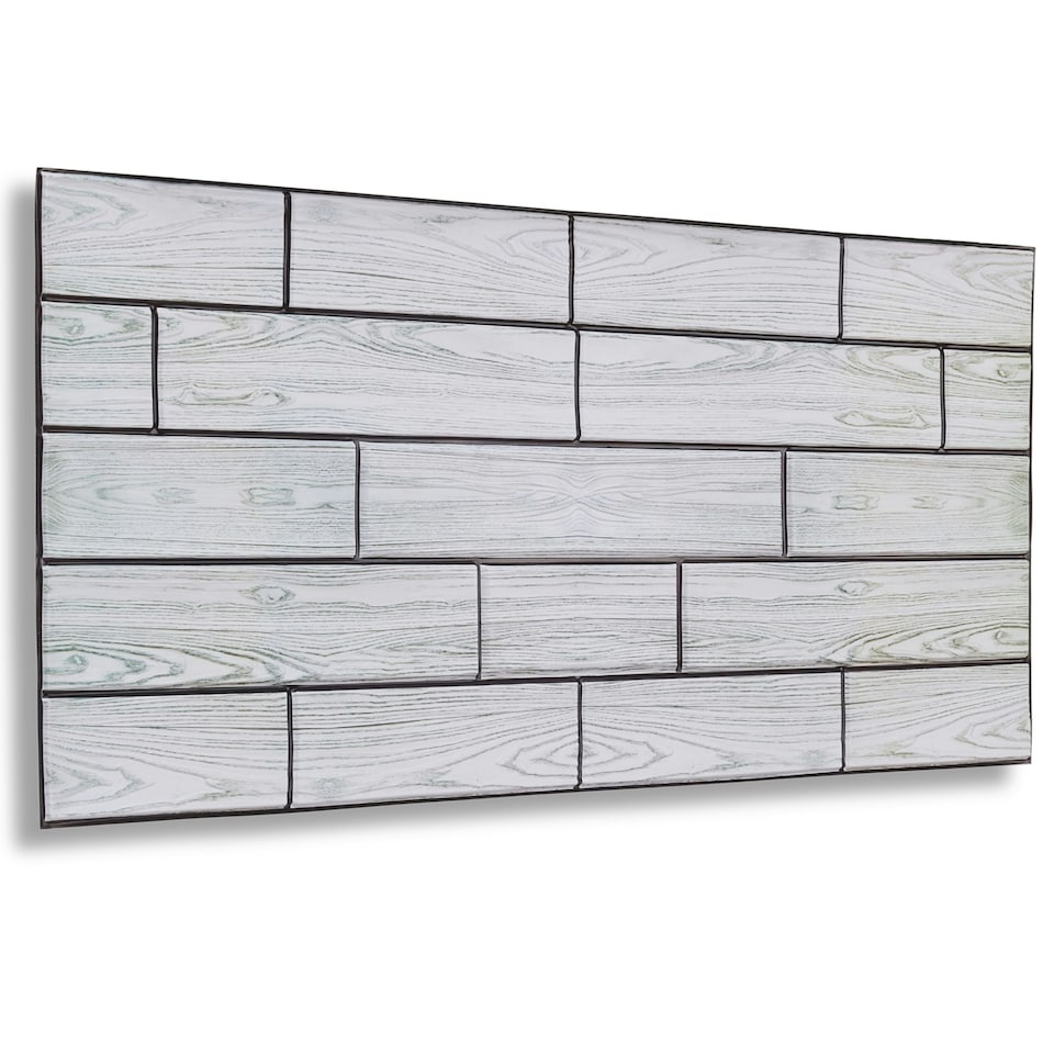 image 1 of NOVECRAFTO 3D Faux Wood Wall Panels – 6 PVC Sheets, Covers 2.76 sqm (29.76 sq ft), 96x48cm Each – Decorative Grey Wood Texture Cladding, Moisture Resistant