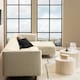image 3 of Dice Round Coffee Table Set in Light Travertine Effect
