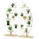 image 1 of COSTWAY 2 Pcs Wooden 8-Tier Plant Stand Rack Half Moon Shelf White