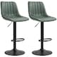 image 1 of HOMCOM Bar Stools Set of 2 Adjustable Swivel Bar Chairs with Backrest Blue
