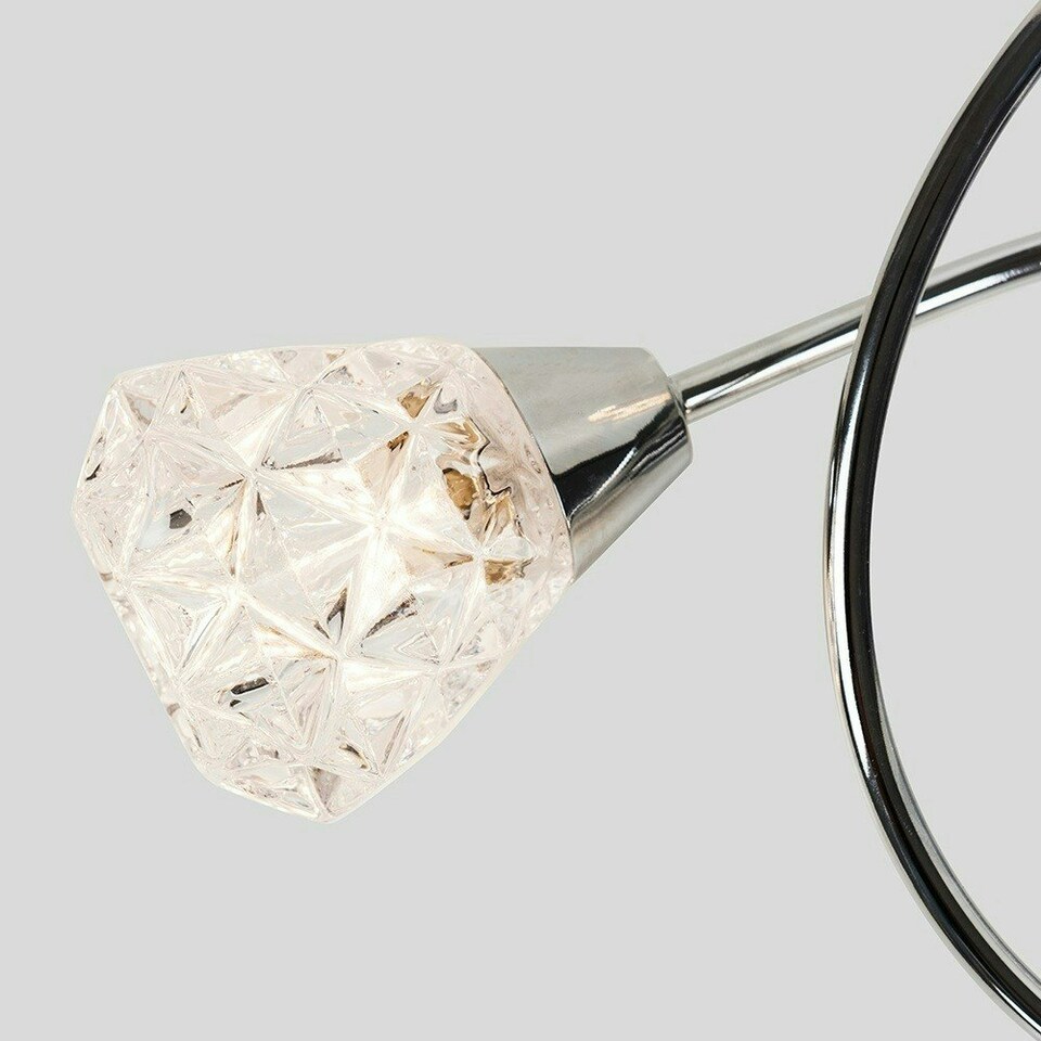 image 1 of ValueLights Astley 3 Way Chrome Swirl Ceiling Light & Bulb