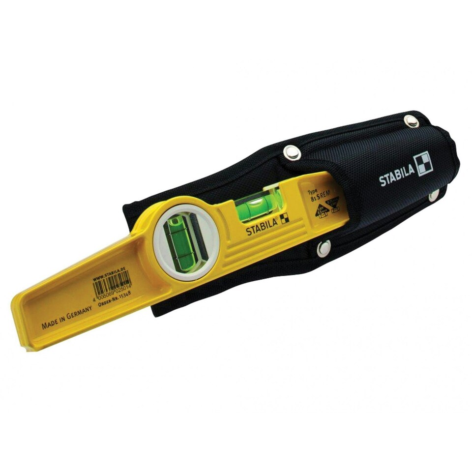 Stabila 81s Magnetic Torpedo Level - Multi Colour - 81S REM Rare Earth Magnetic Torpedo Level With Holster