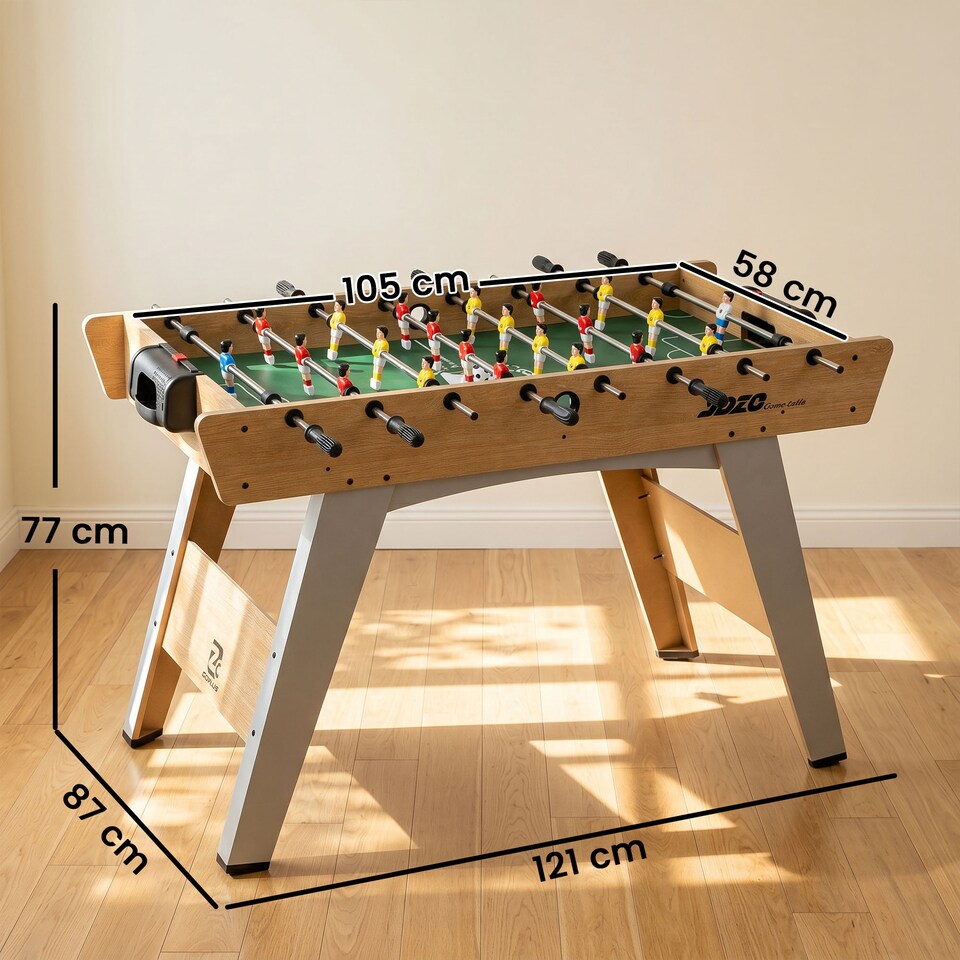 image 1 of SPORTNOW 4ft Table Football, Foosball Table Game for Adults, Natural Wood