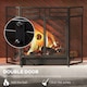 image 6 of HOMCOM 3-Panel Folding Fireplace Screen with Door, Freestanding Spark Guard, Metal Mesh Fireguard, Black