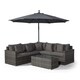 image 4 of Havana 5 Seat Rattan Corner Sofa Set with Drinks Cooler Coffee Table Grey | Grey
