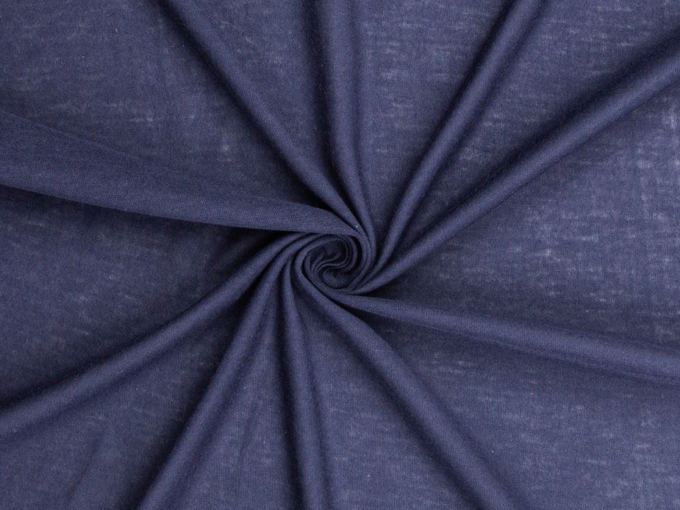 Minerva Navy Blue Deadstock Fine Single Cotton Jersey Stretch Knit Dressmaking Fabric per metre - 160cm / 62" Wide
