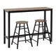 image 1 of Athens Breakfast Bar Set - Acacia Effect/Black Black