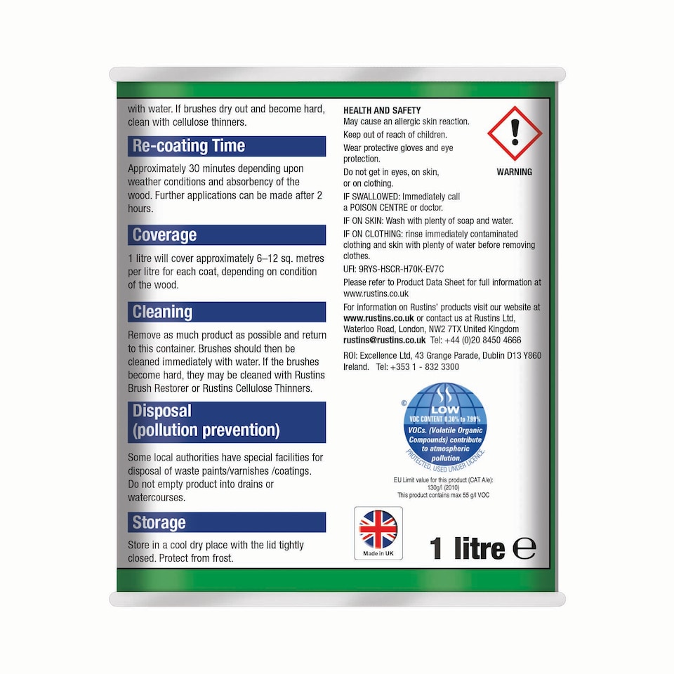 image 1 of Rustins Quick Dry Timberlife Dark Mahogany 1L 5 Year Protection for Timber Sheds & Fences | Brown | 1