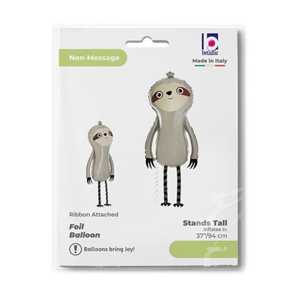 image 1 of Sloth Walking Pet Foil Helium Balloon 99cm / 39 in