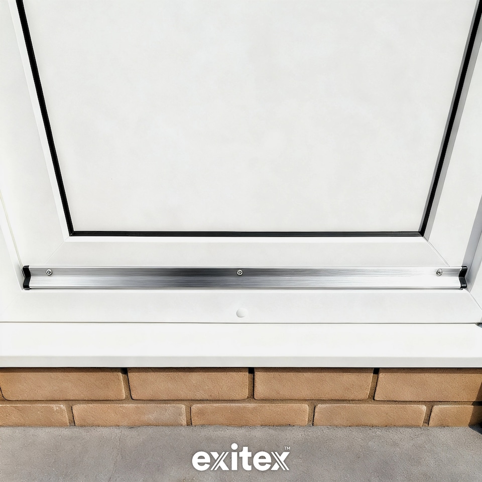 image 1 of Exitex Rain Deflector 914mm, Door Rain Guard for Inward & Outward Opening External Doors | Silver