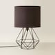 image 4 of ValueLights Modern Black Metal Basket Cage Bed Side Table Lamp With Black Fabric Shade