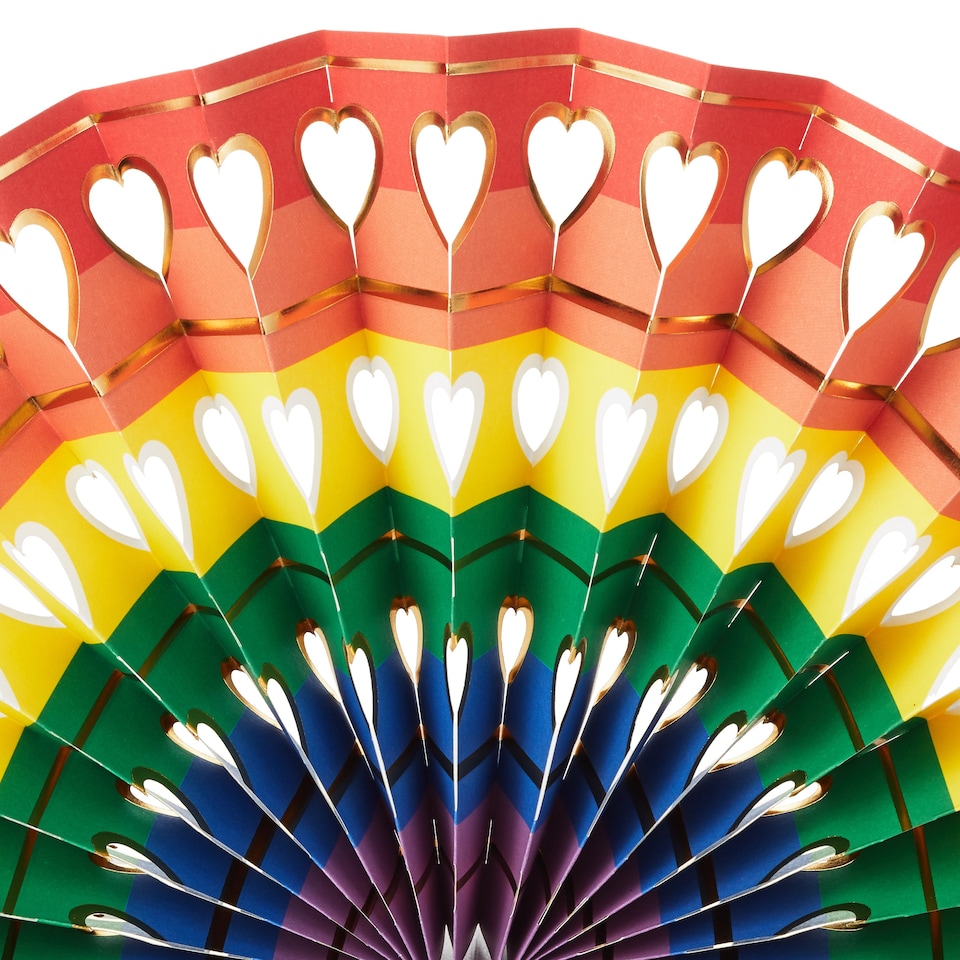image 1 of Hallmark Greeting Card - 3D Pop-Up Rainbow And Hearts Design