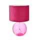 image 4 of Contemporary Light Pink Ribbed Glass Table Lamp with Soft Velvet Fabric Shade | Pink