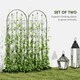image 3 of Outsunny Set of 2 Metal Garden Trellis, Decorative Trellis Panels