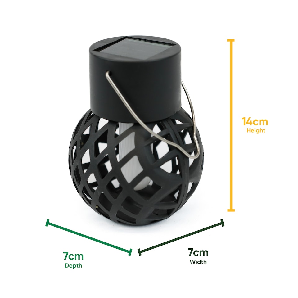 image 1 of Gardenwize Pack of 6 Solar Hanging Flame Lantern Lights Outdoor | Black