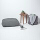 image 6 of Homescapes Grey Square Cotton Knitted Pouffe Floor Cushion