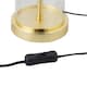 image 4 of Aura - Satin Brass Table Lamp with Burgundy Fern Cut Out Shade