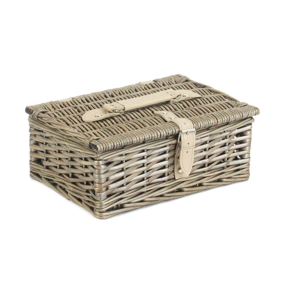 image 1 of Wicker 30cm Antique Wash Split Willow Basket Brown | Brown | One Size