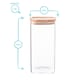 image 3 of Argon Tableware Square Glass Storage Jars with Wooden Lids - 1.5 Litre - Pack of 3