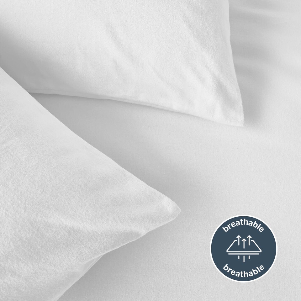 image 1 of Silentnight Brushed Cotton Duvet Cover Set, White