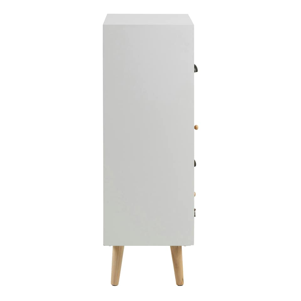 image 1 of Thais White Shabby Chic Multi Coloured 9 Drawer Chest