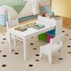 image 4 of COSTWAY Kids Art Table and Chairs Set with 2 Chairs White