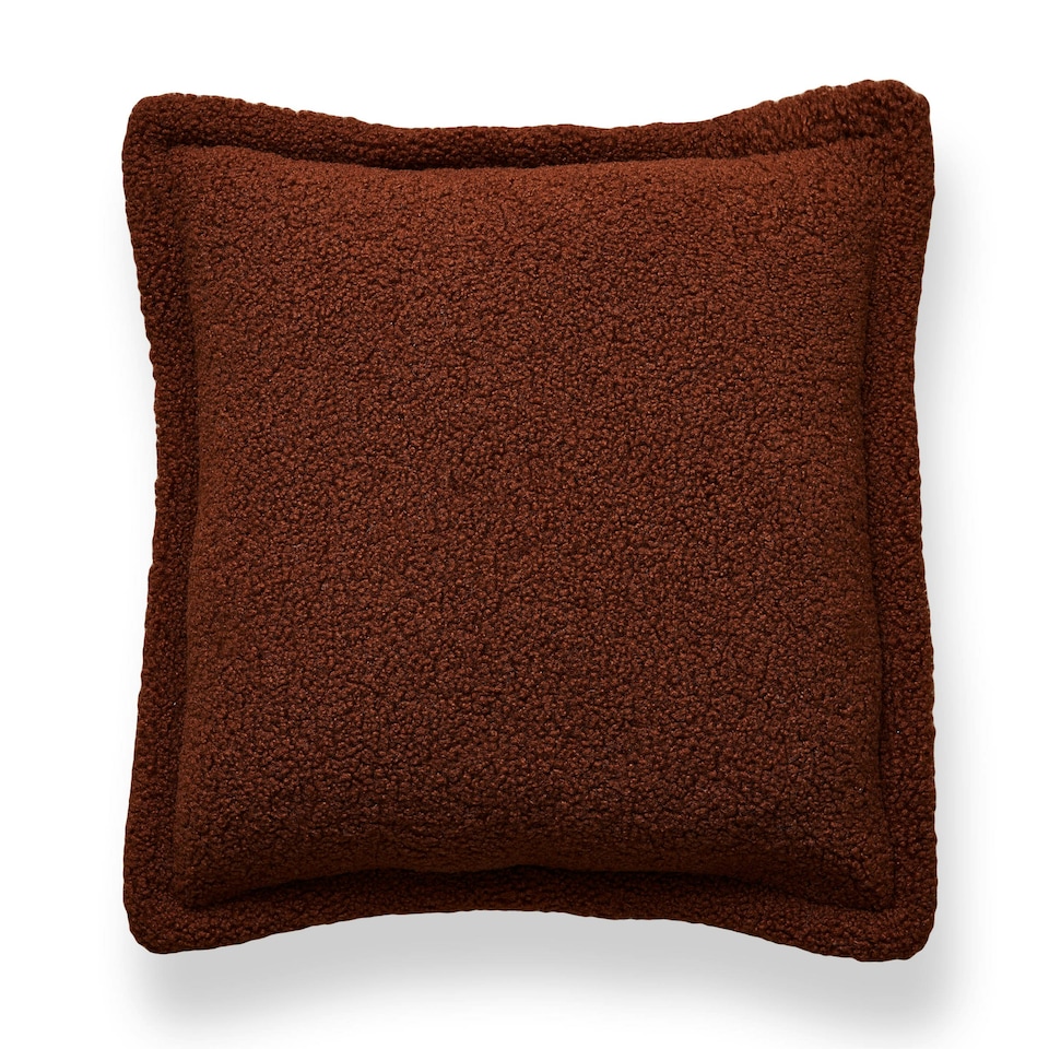 image 1 of BHS Boucle with Flange Edge Cushion, Terracotta