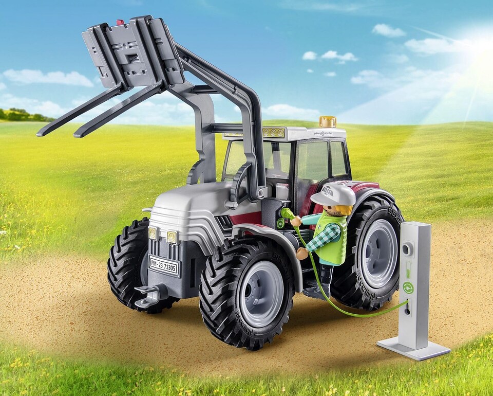 image 1 of Large Tractor with Hay Bales